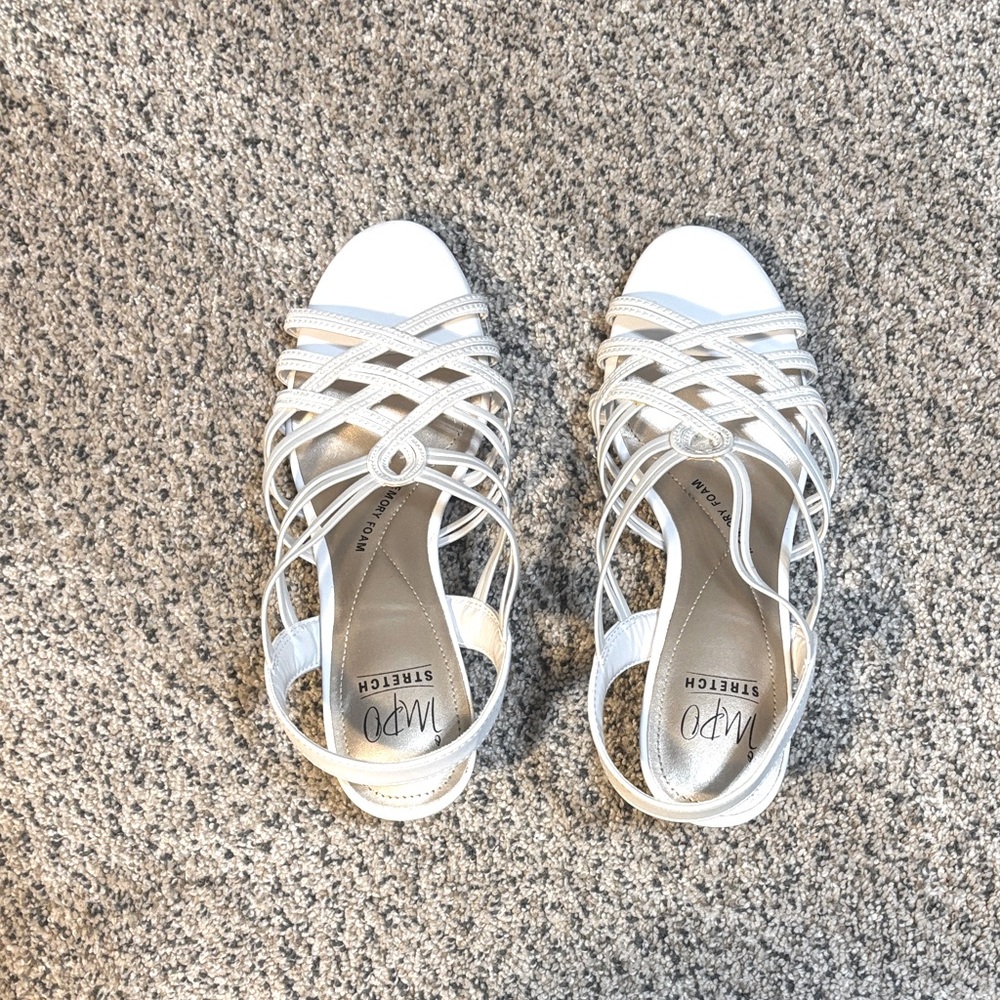 Ladies IMPO Memory Foam White Heels